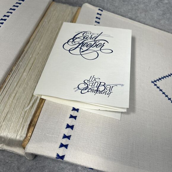 Handcrafted Greeting Card Keeper Binder Fabric Cross Stitch Pansies Organizer - Picture 12 of 16